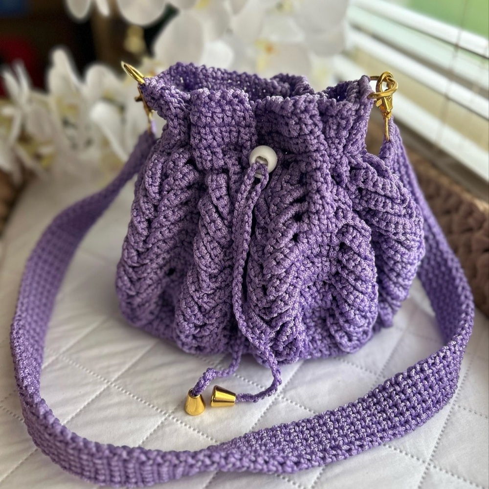 Purple Crochet Women's Bag